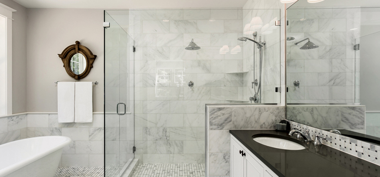bathroom shower door installation in Home Gardens